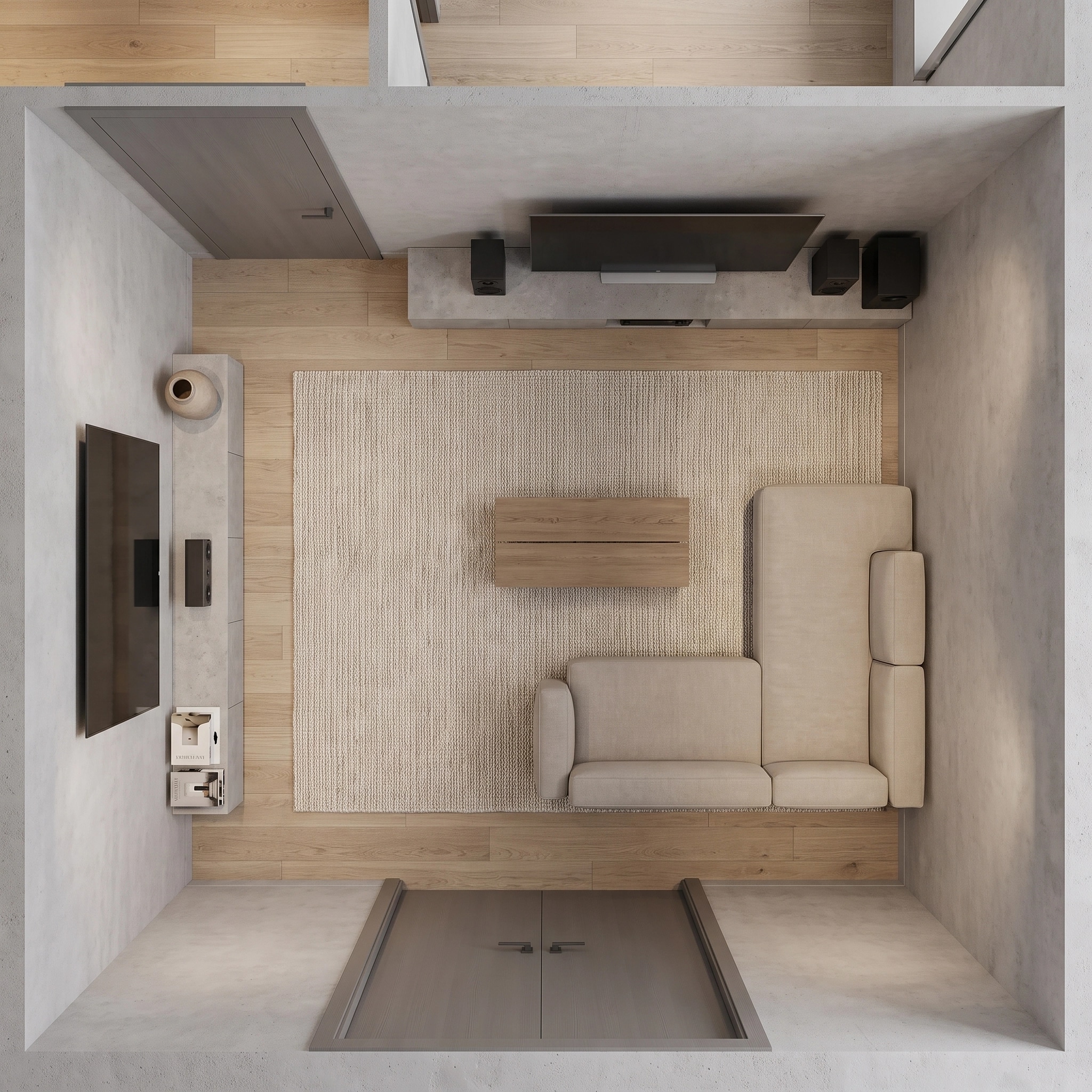 Minimalism Living Room design — interior photo by GenRoom AI