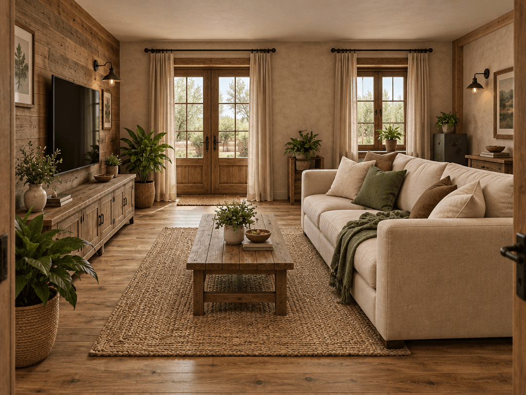 Interior design in Rustic style — Living Room by GenRoom AI
