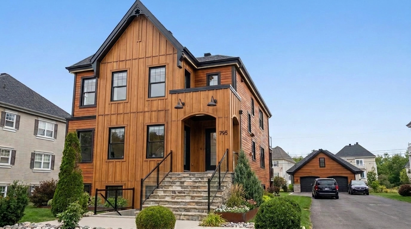 Facade design in Barnhouse Facade style — photo by GenRoom AI