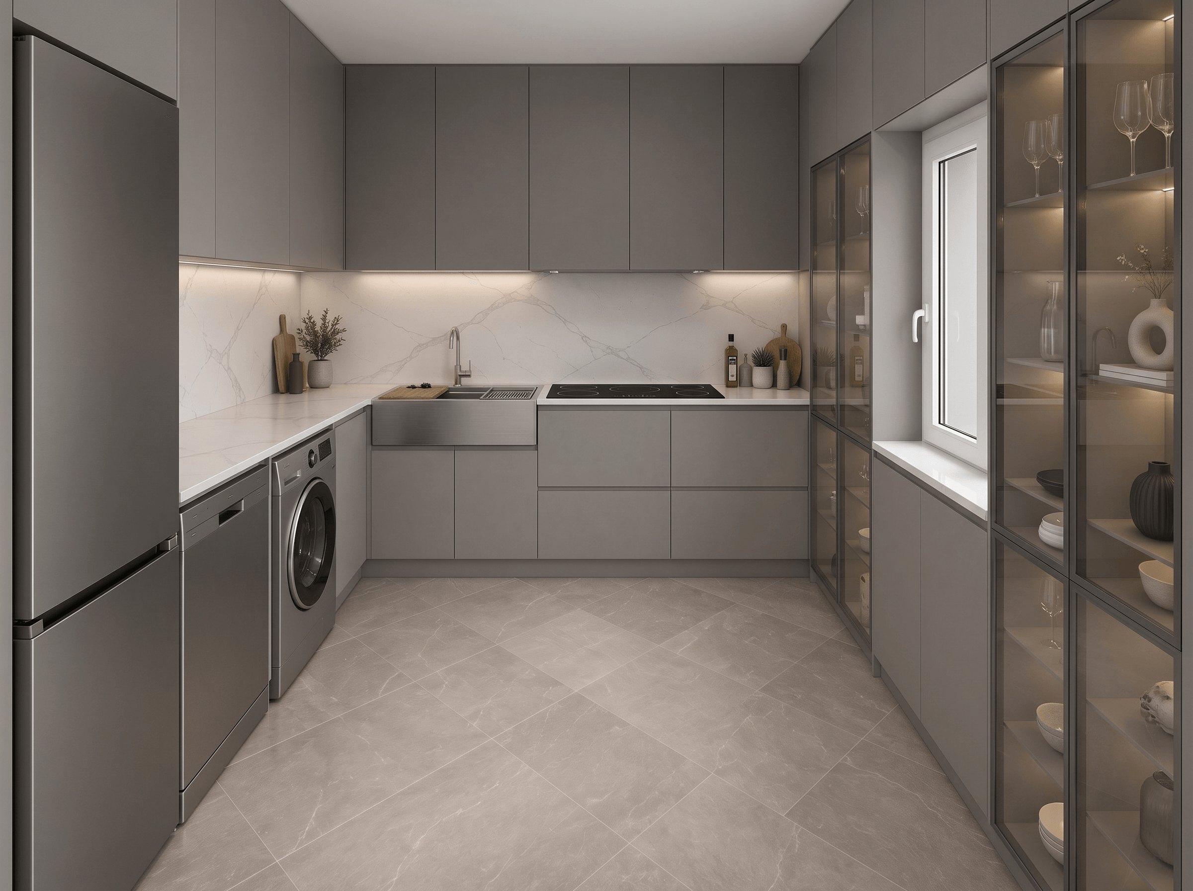 Kitchen interior in Minimalism style — photo by GenRoom AI
