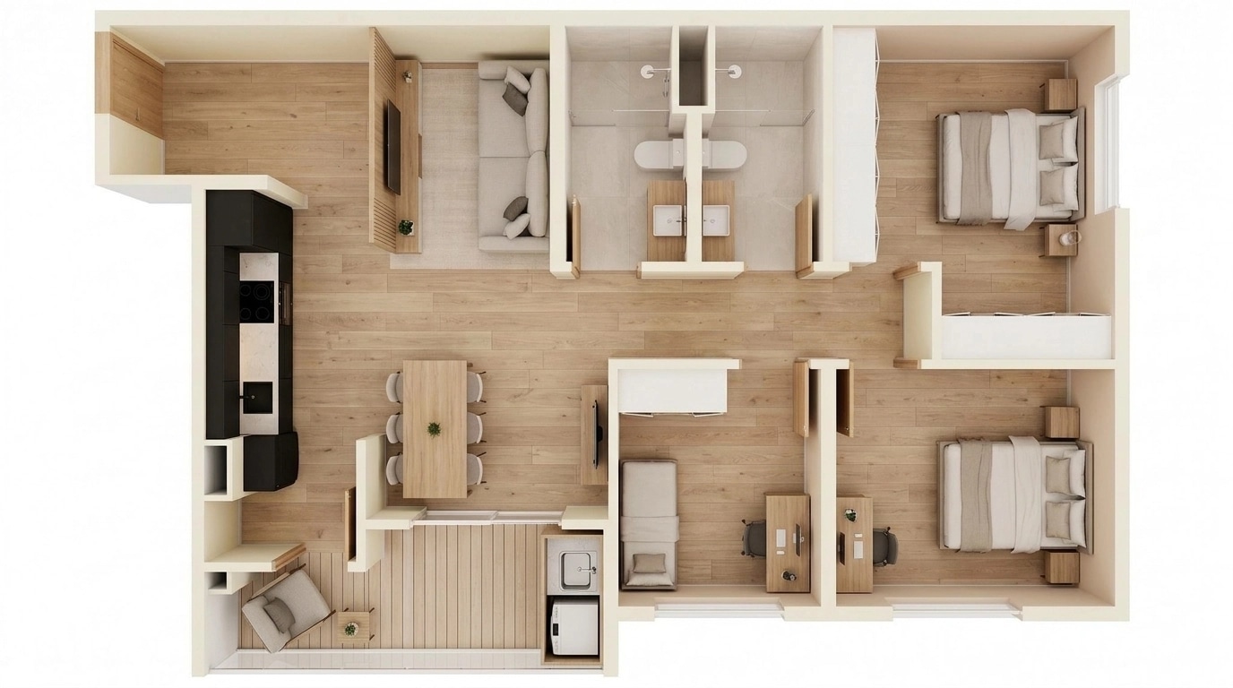 Interior design in Contemporary style — Living Room by GenRoom AI