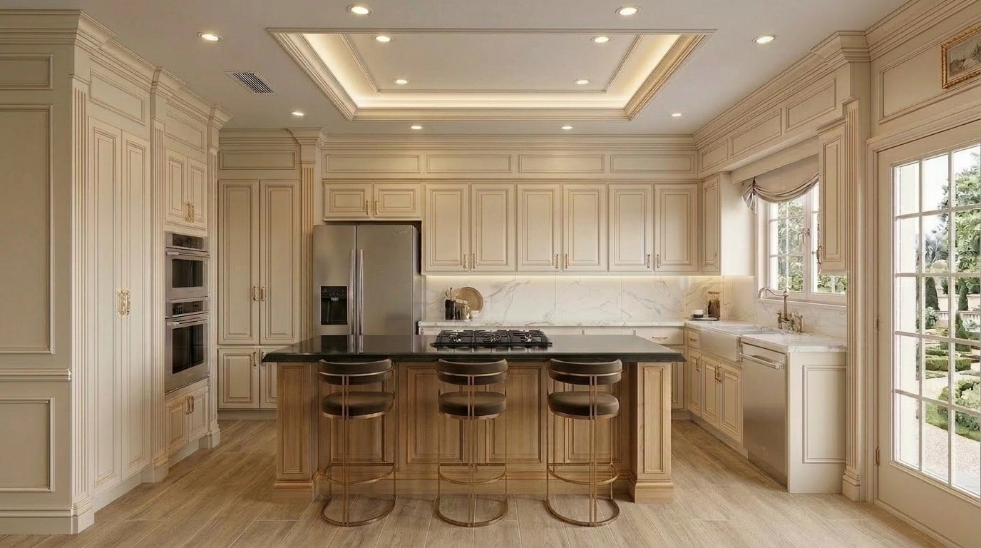 Neoclassic Kitchen design — interior photo by GenRoom AI
