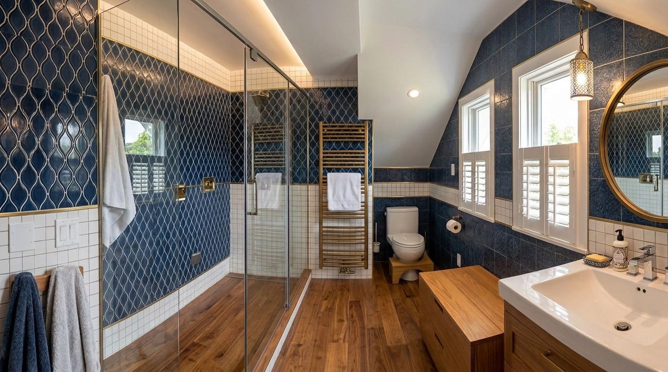 Interior design in Mediterranean style — Bathroom by GenRoom AI