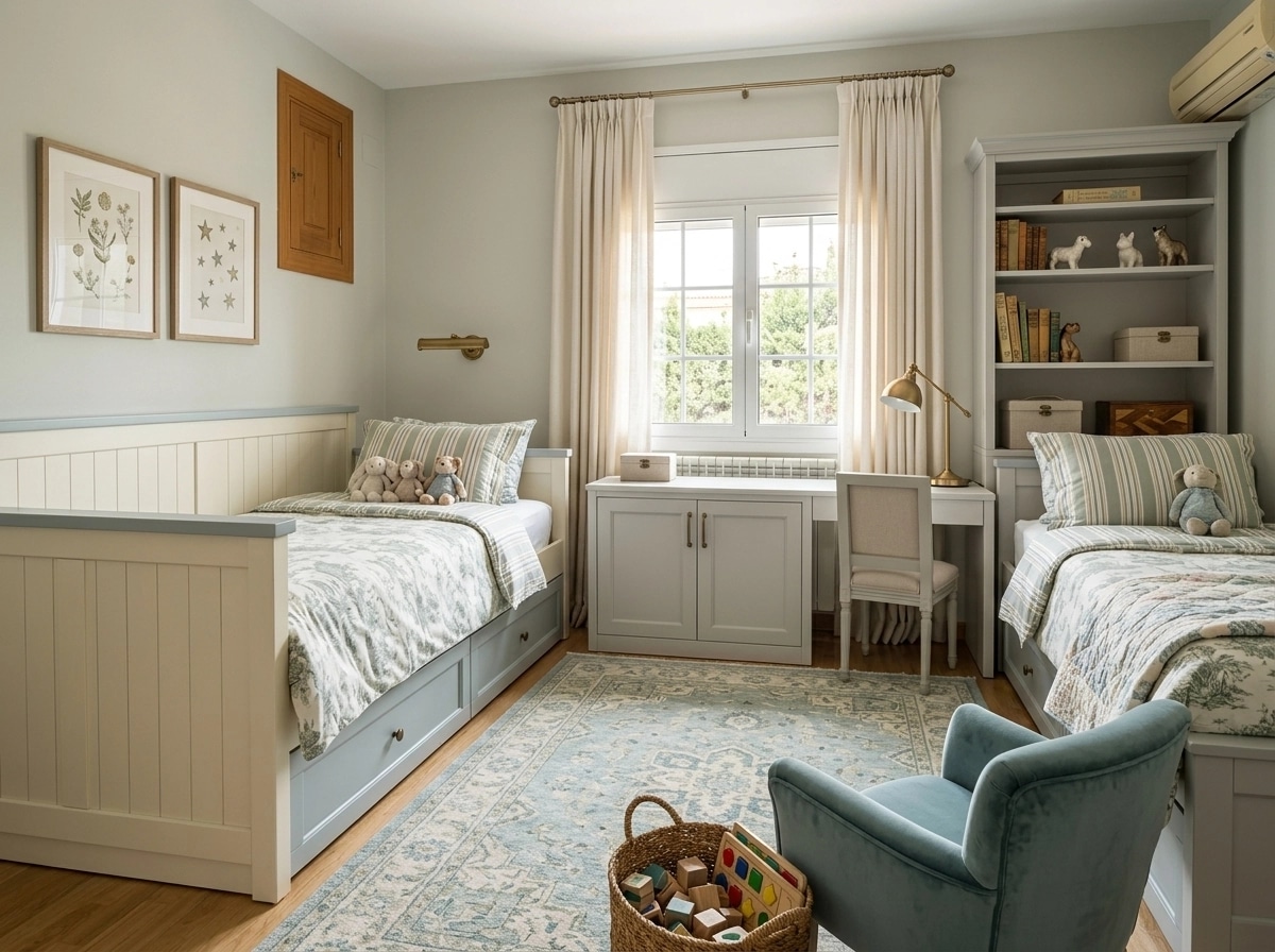 Transitional Kids Room design — interior photo by GenRoom AI