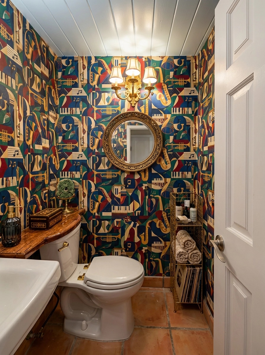 Eclectic Bathroom design — interior photo by GenRoom AI