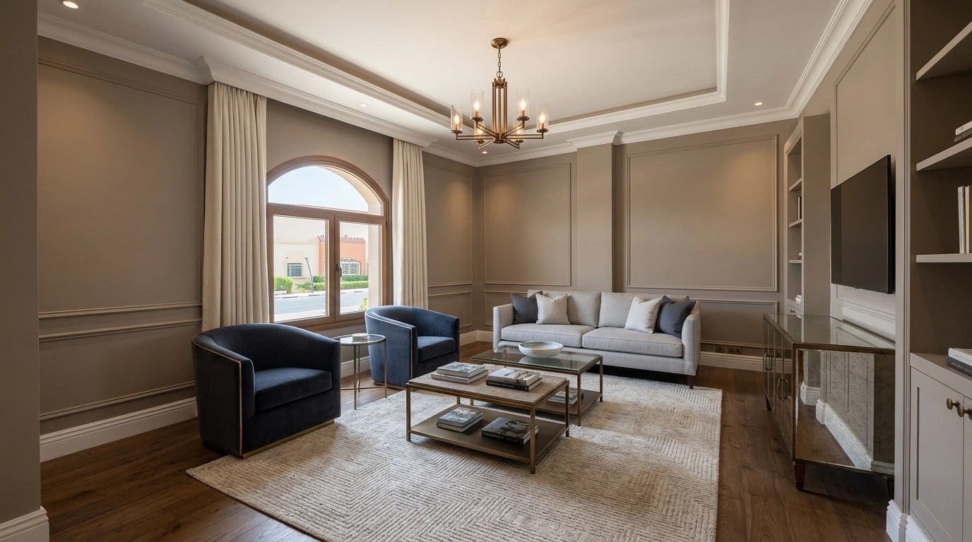 Transitional Living Room design — interior photo by GenRoom AI