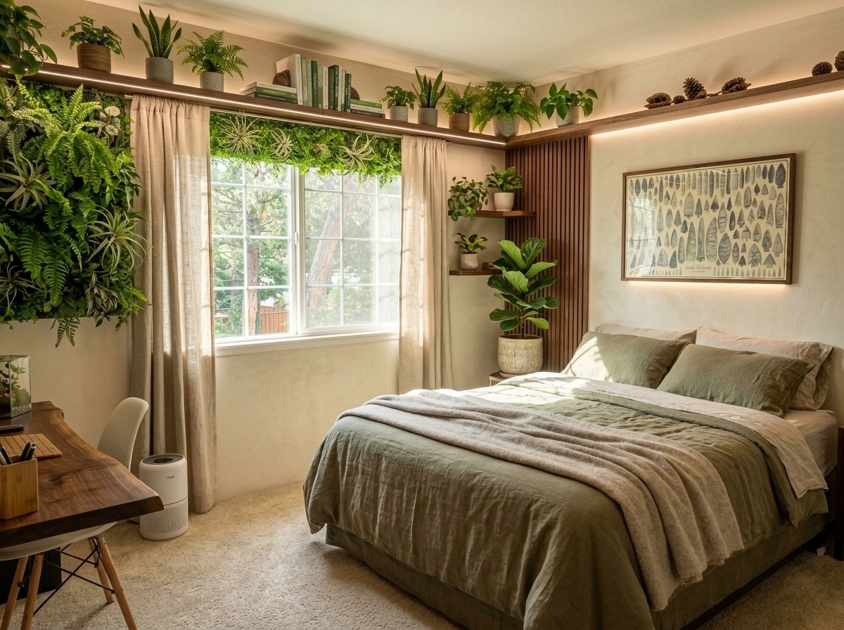 Biophilic Bedroom design — interior photo by GenRoom AI