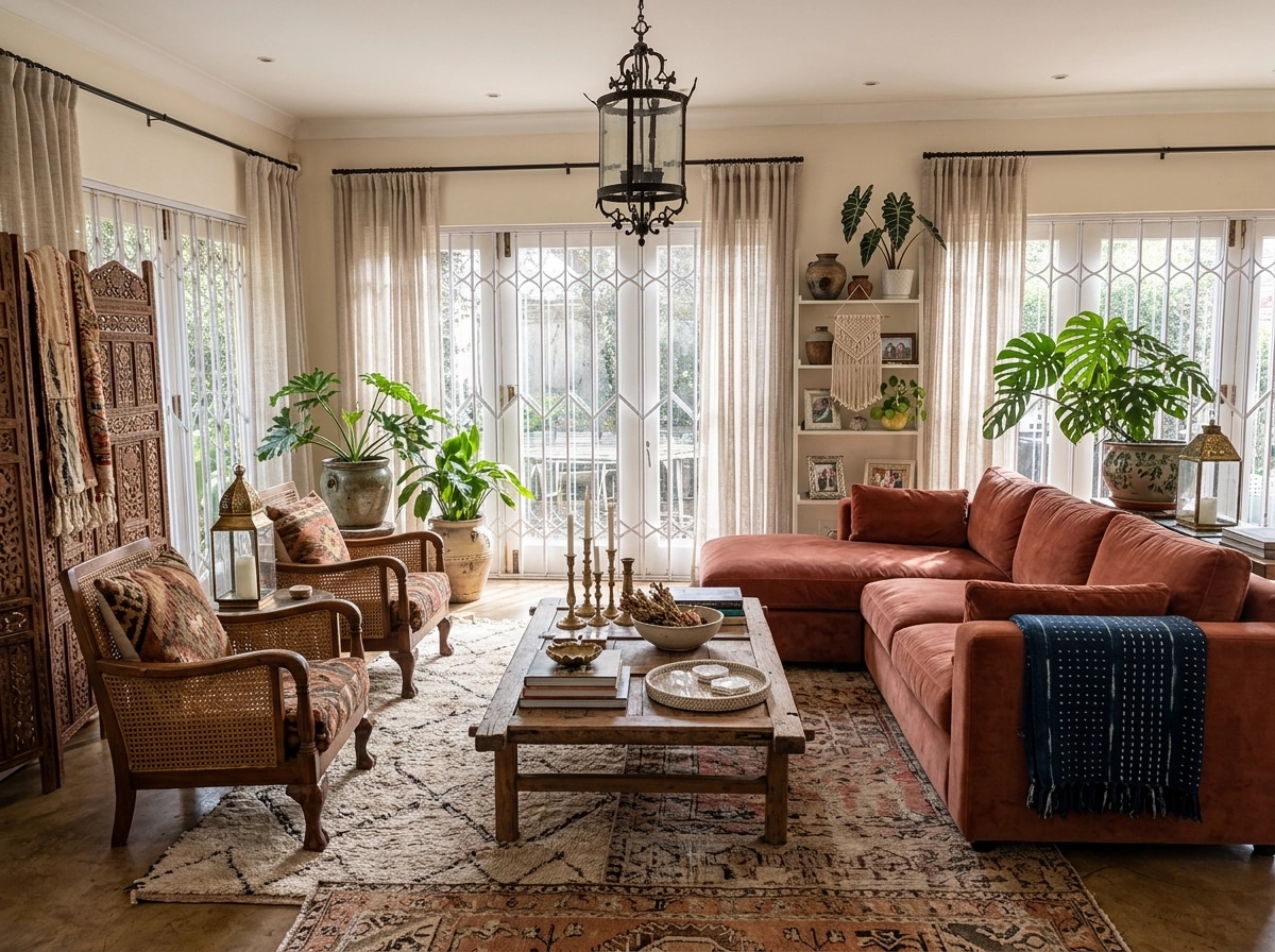 Interior design in Bohemian style — Living Room by GenRoom AI
