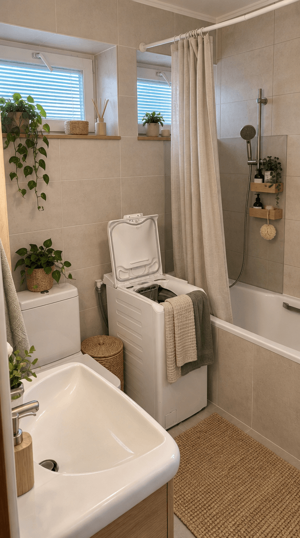 Bathroom interior in Scandinavian style — photo by GenRoom AI