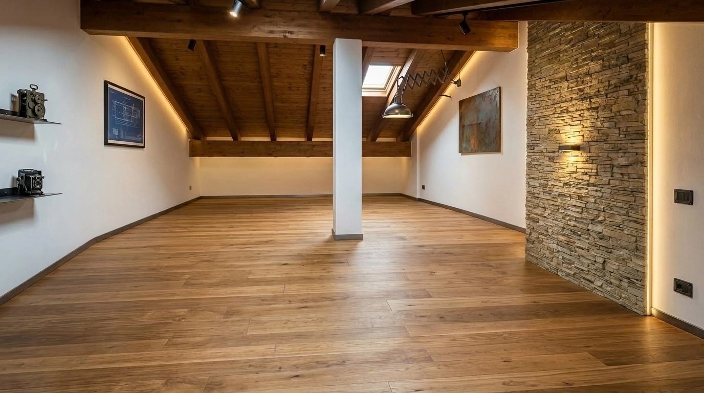 Interior design in Loft / Industrial style — attic by GenRoom AI