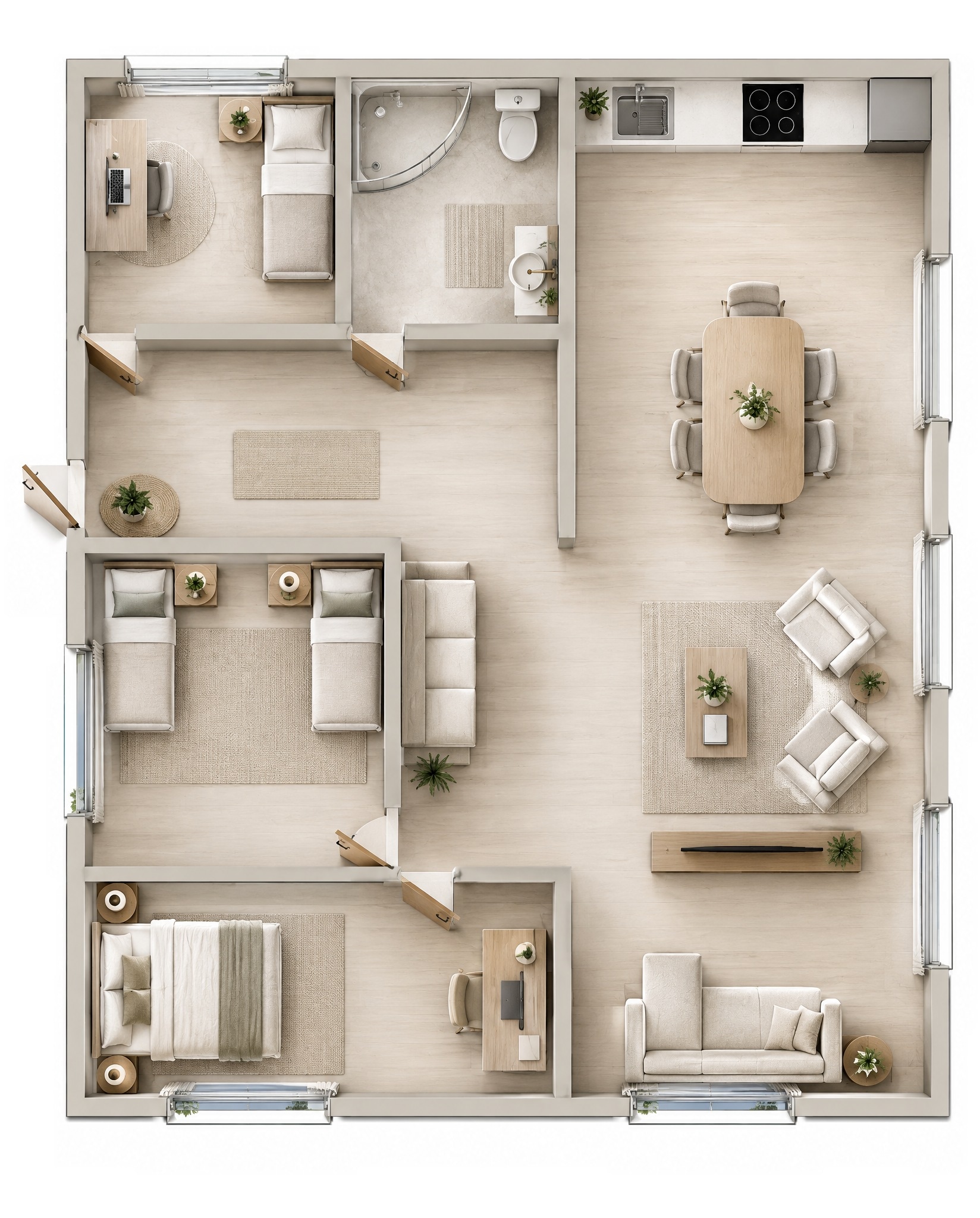 Interior design in Minimalism style — Living Room by GenRoom AI