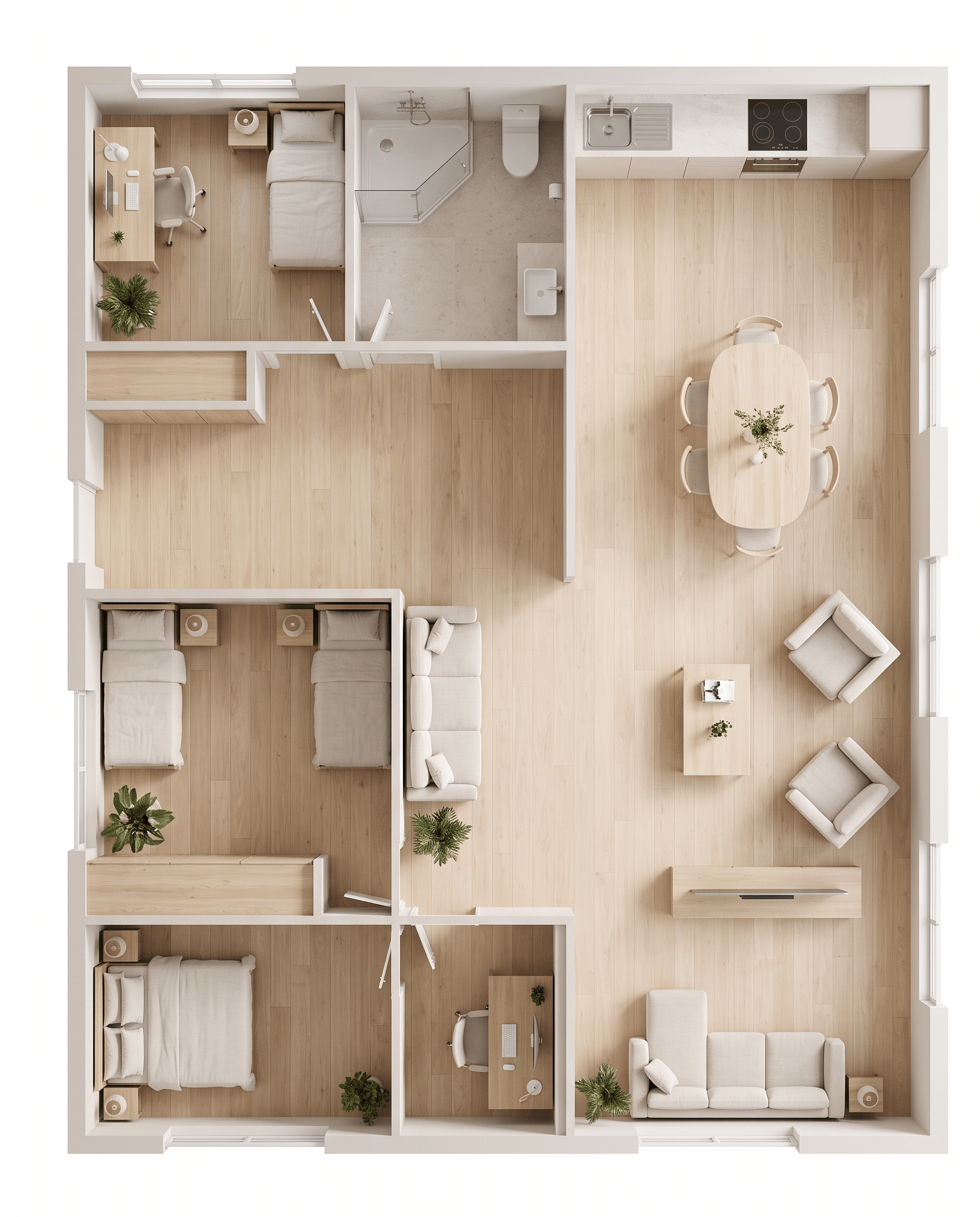 Interior design in Minimalism style — Living Room by GenRoom AI