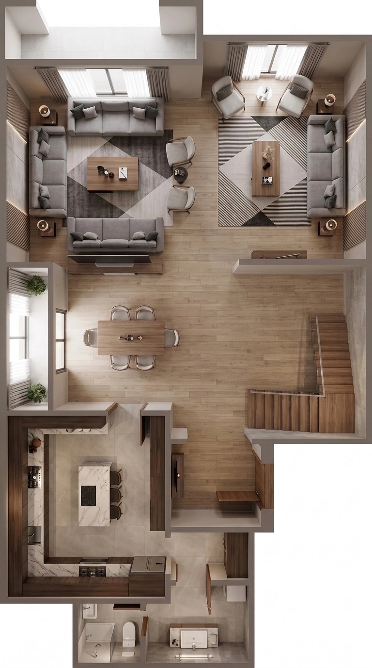 Interior design in Contemporary style — Living Room by GenRoom AI