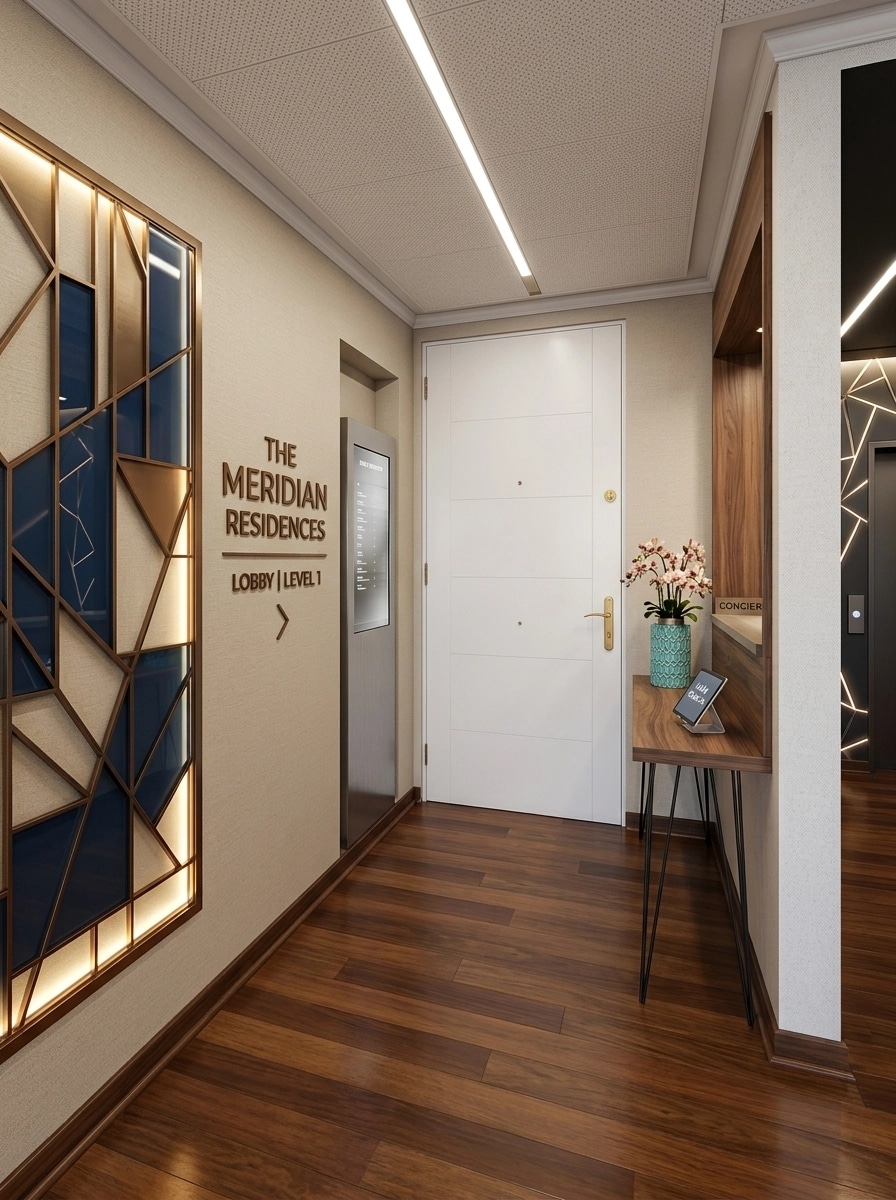 Design de interiores em estilo Contemporary — lobby por GenRoom AI