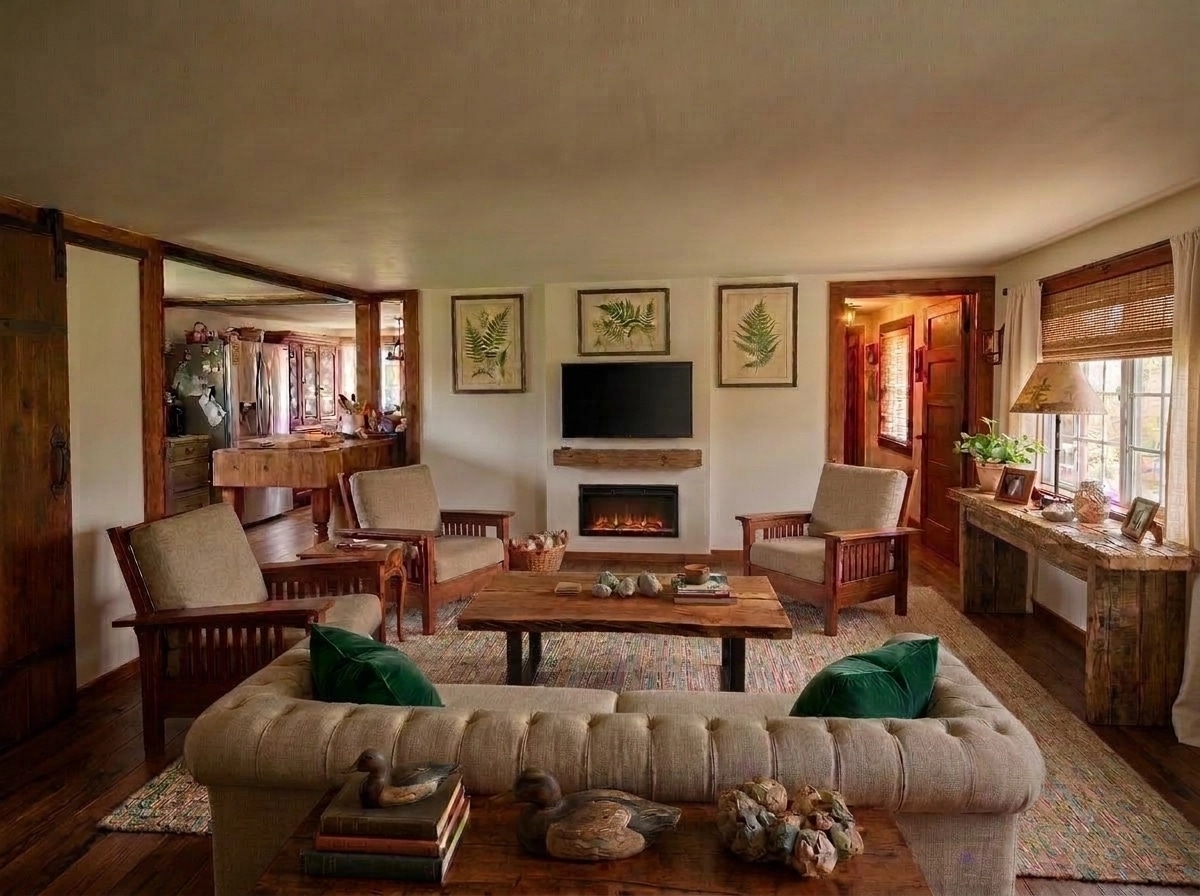 Interior design in Rustic style — Living Room by GenRoom AI