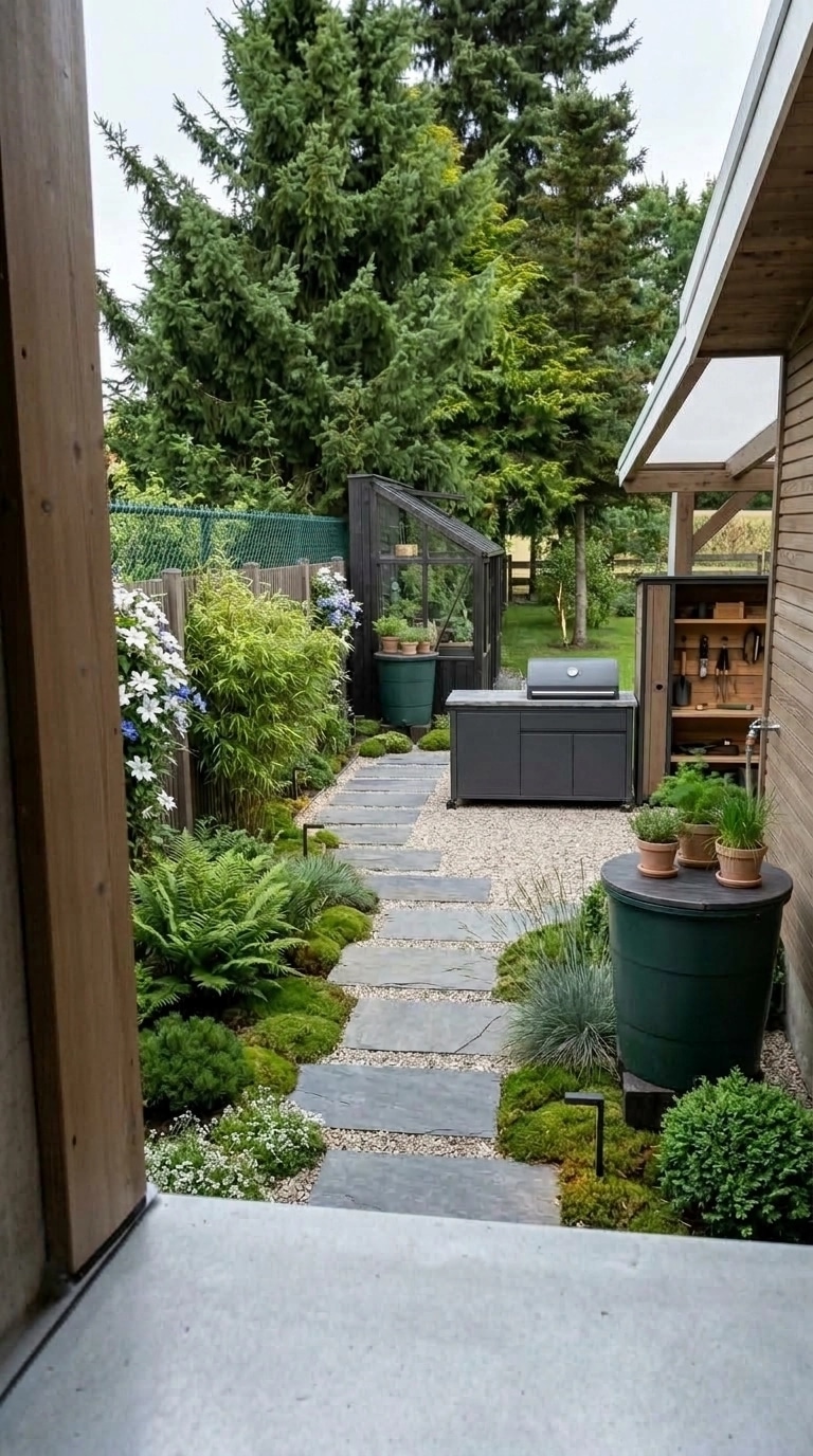 Landscape design in Scandinavian Garden style — Yard by GenRoom AI