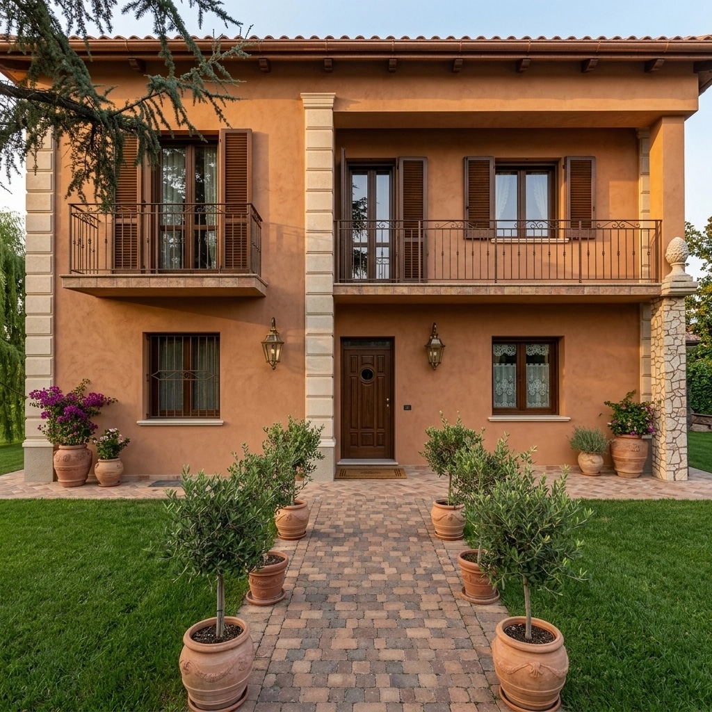 Facade design in Italian Villa Facade style — Facade by GenRoom AI