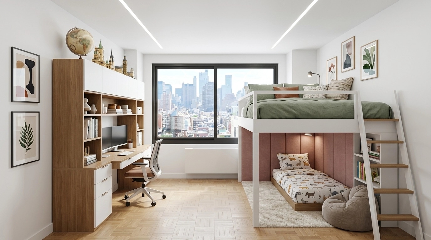 Contemporary Kids Room design — interior photo by GenRoom AI