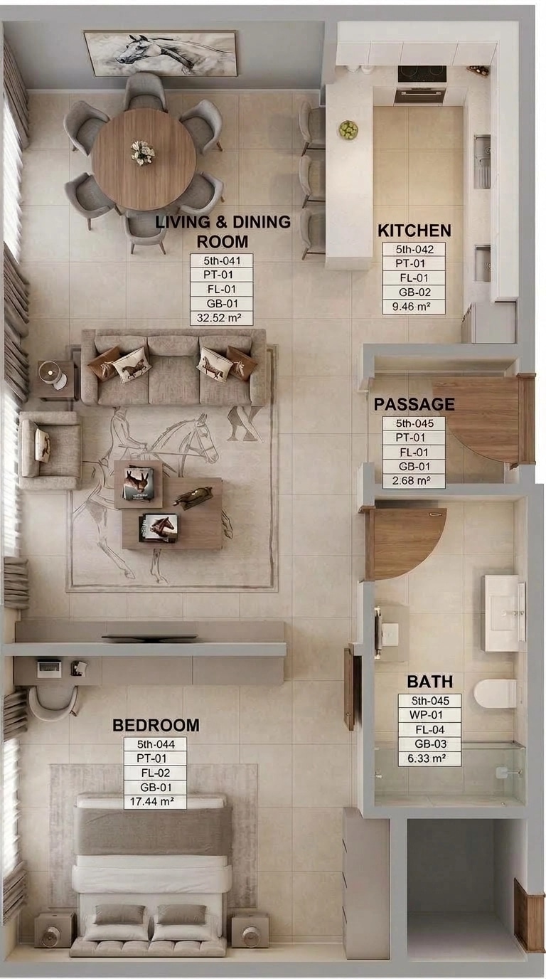 Interior design in Contemporary style — Living Room by GenRoom AI