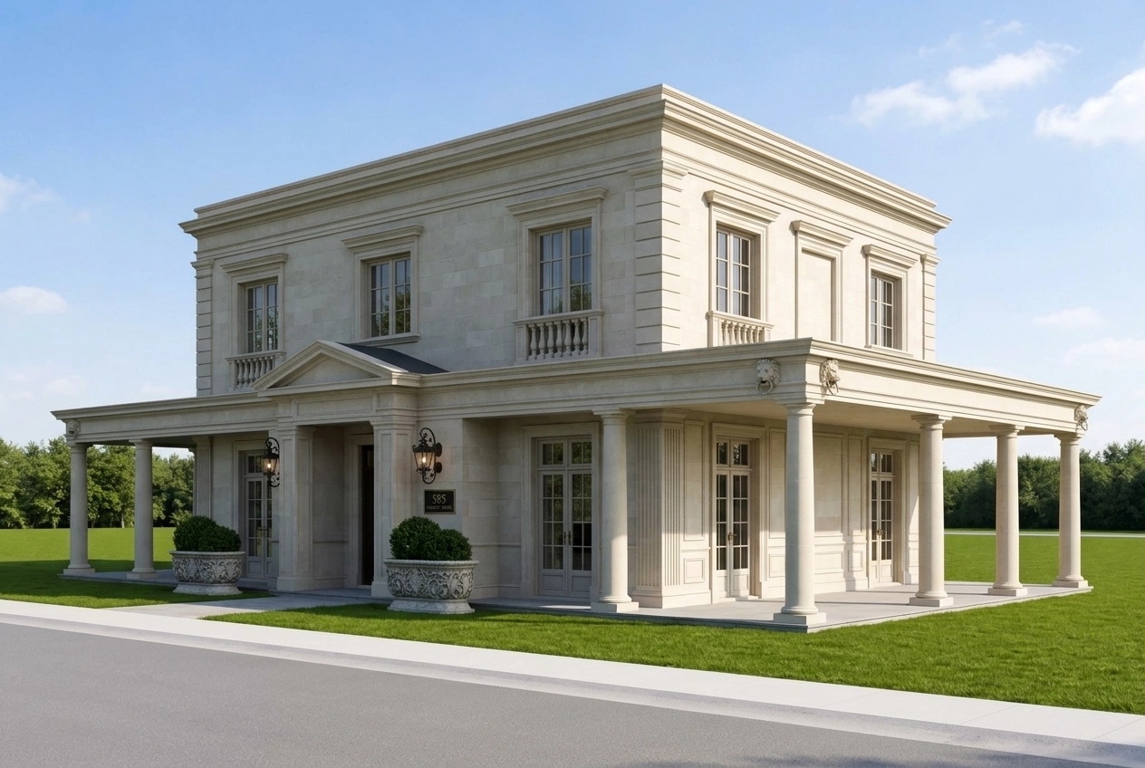 Neoclassic Facade Fachada design — facade photo by GenRoom AI