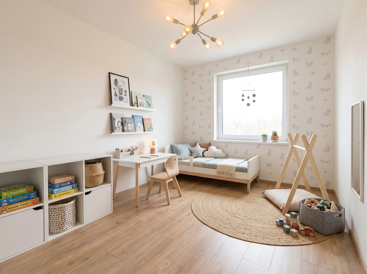 Scandinavian Kids Room design — interior photo by GenRoom AI
