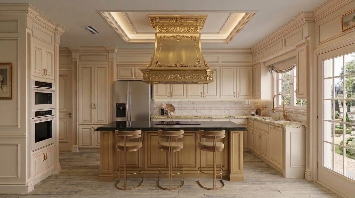 Neoclassic Kitchen design — interior photo by GenRoom AI