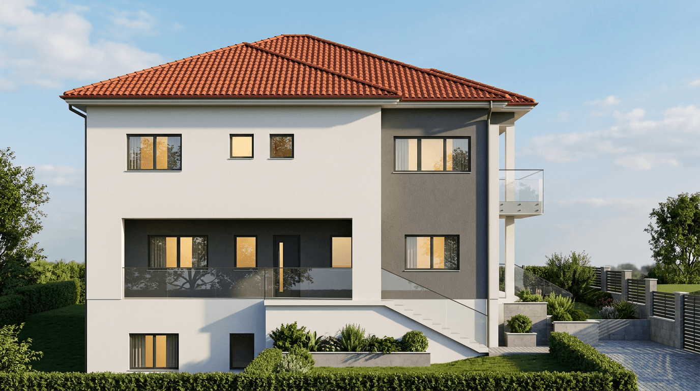 Fasaddesign i stilen Contemporary Facade — Fasad av GenRoom AI