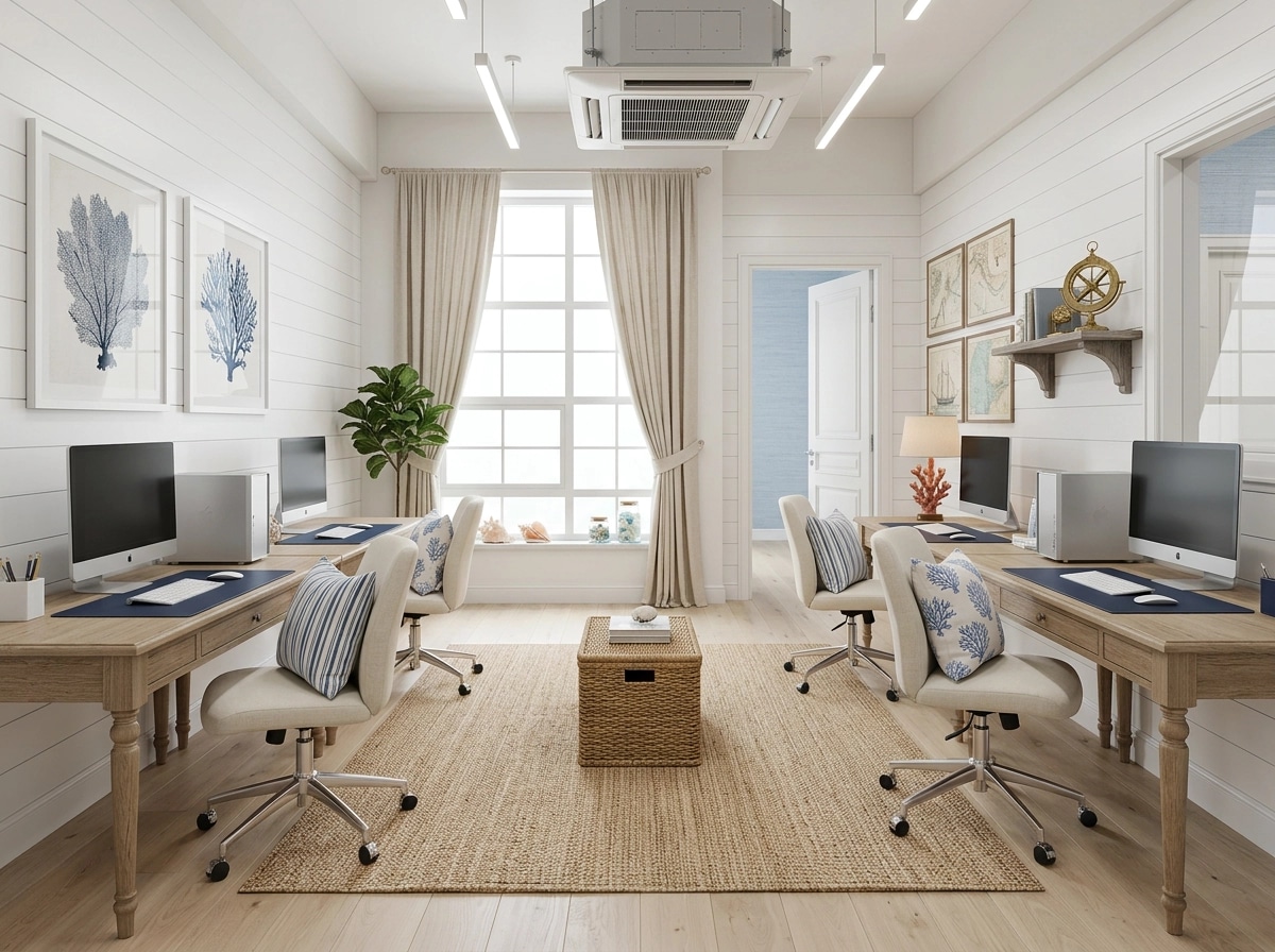 Interior design in Coastal / Hamptons style — office_space by GenRoom AI
