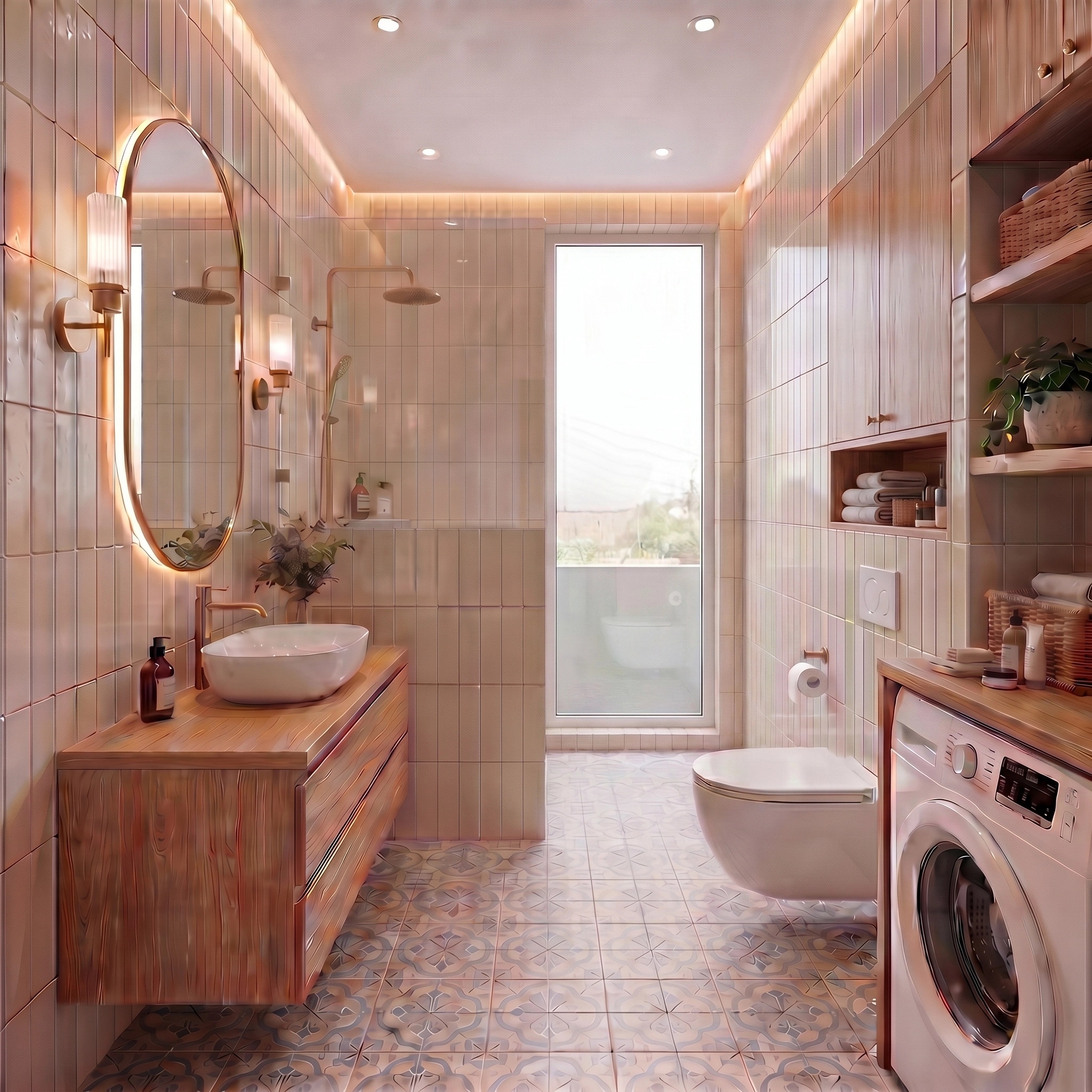 Modern Farmhouse Bathroom design — interior photo by GenRoom AI