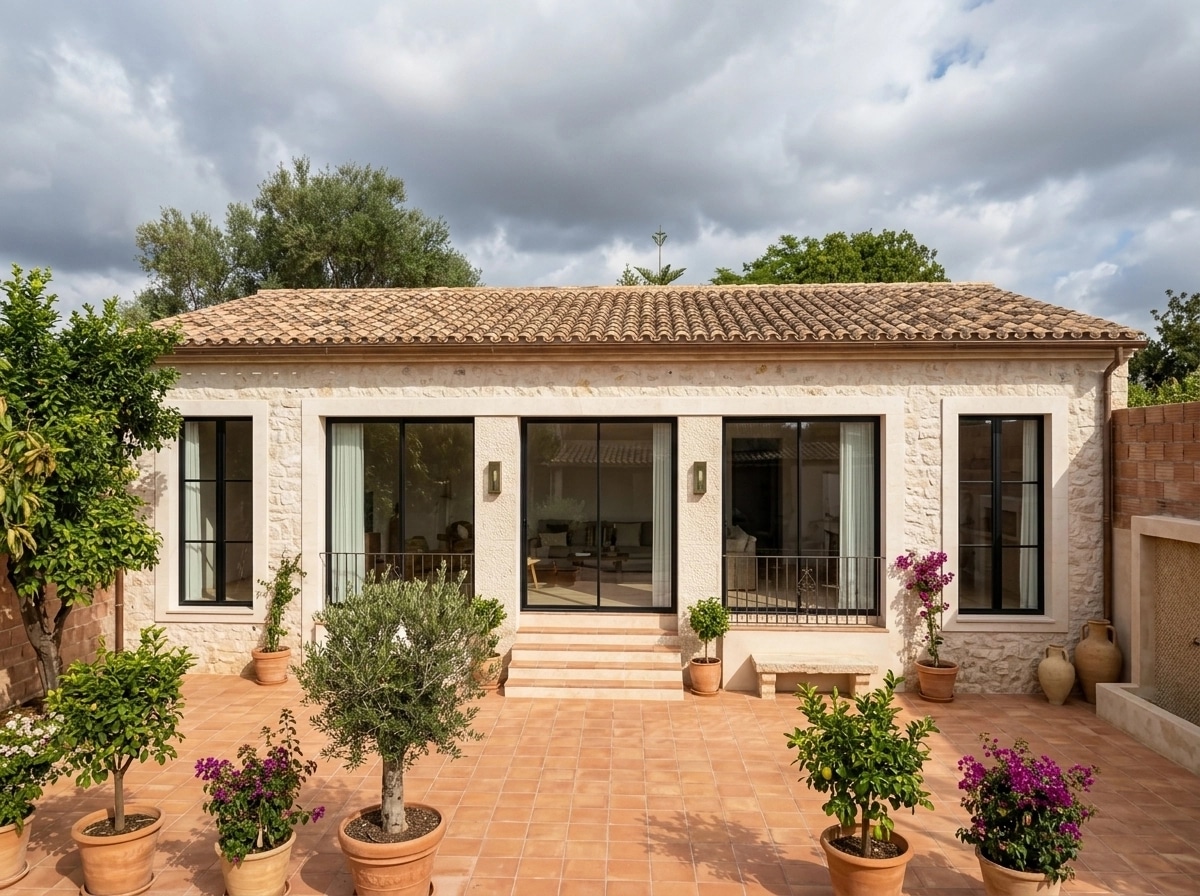 Facade design in Mediterranean Facade style — photo by GenRoom AI