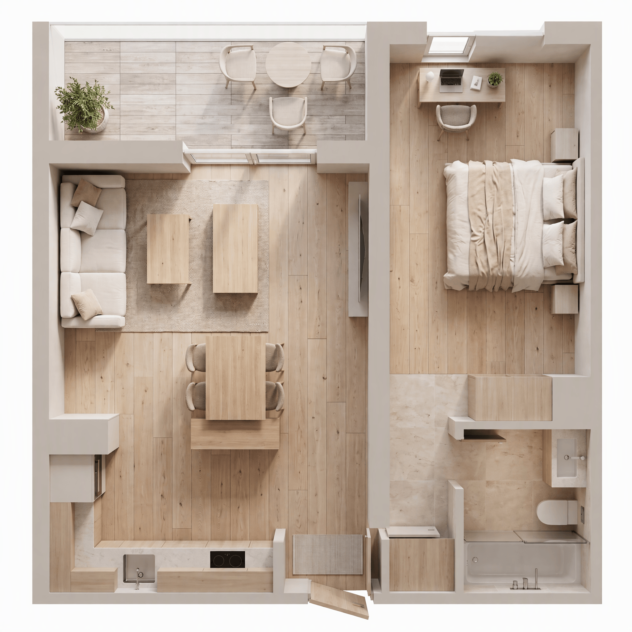 Interior design in Minimalism style — Living Room by GenRoom AI