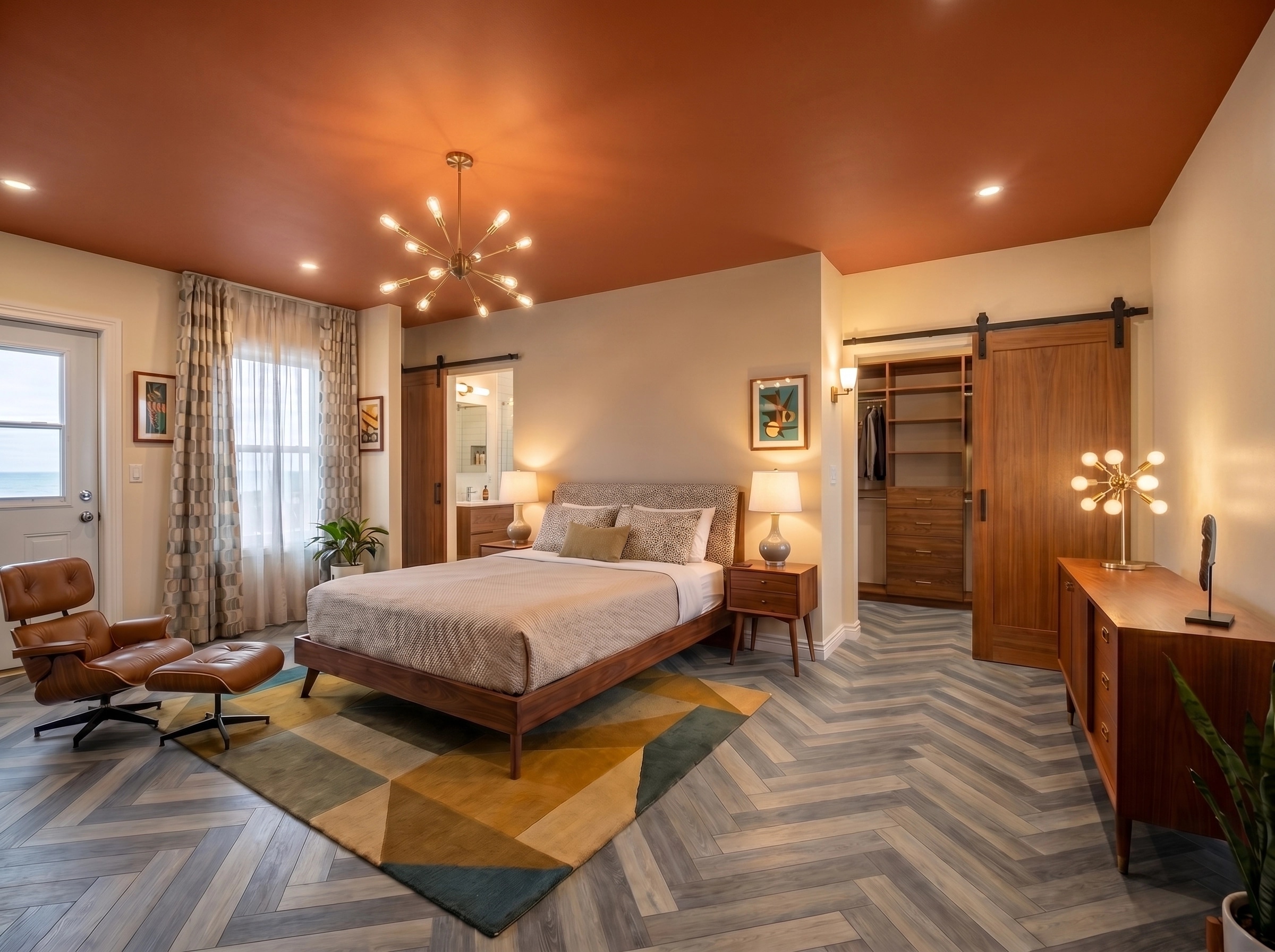 Interior design in Mid-Century Modern style — Bedroom by GenRoom AI