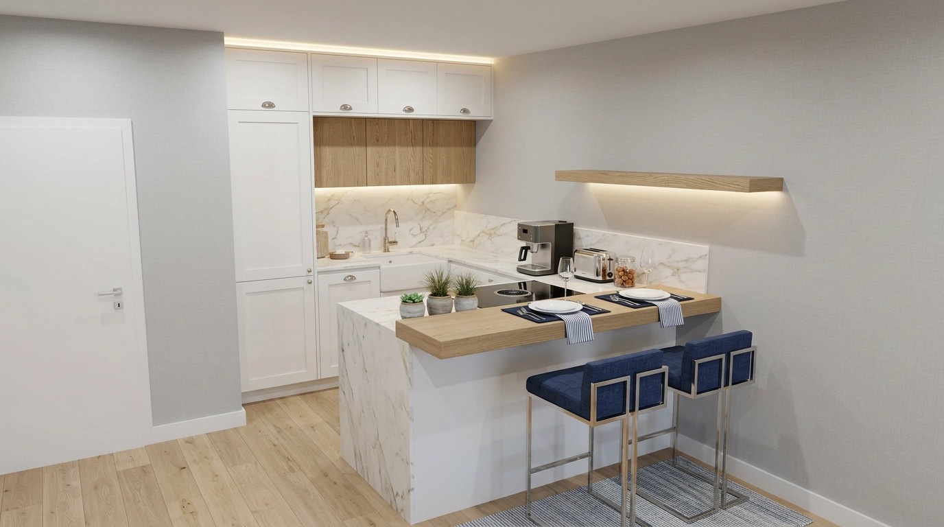 Interior design in Coastal / Hamptons style — Kitchen by GenRoom AI