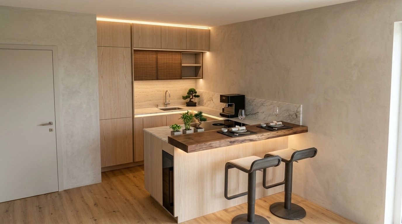 Interior design in Japandi style — Kitchen by GenRoom AI