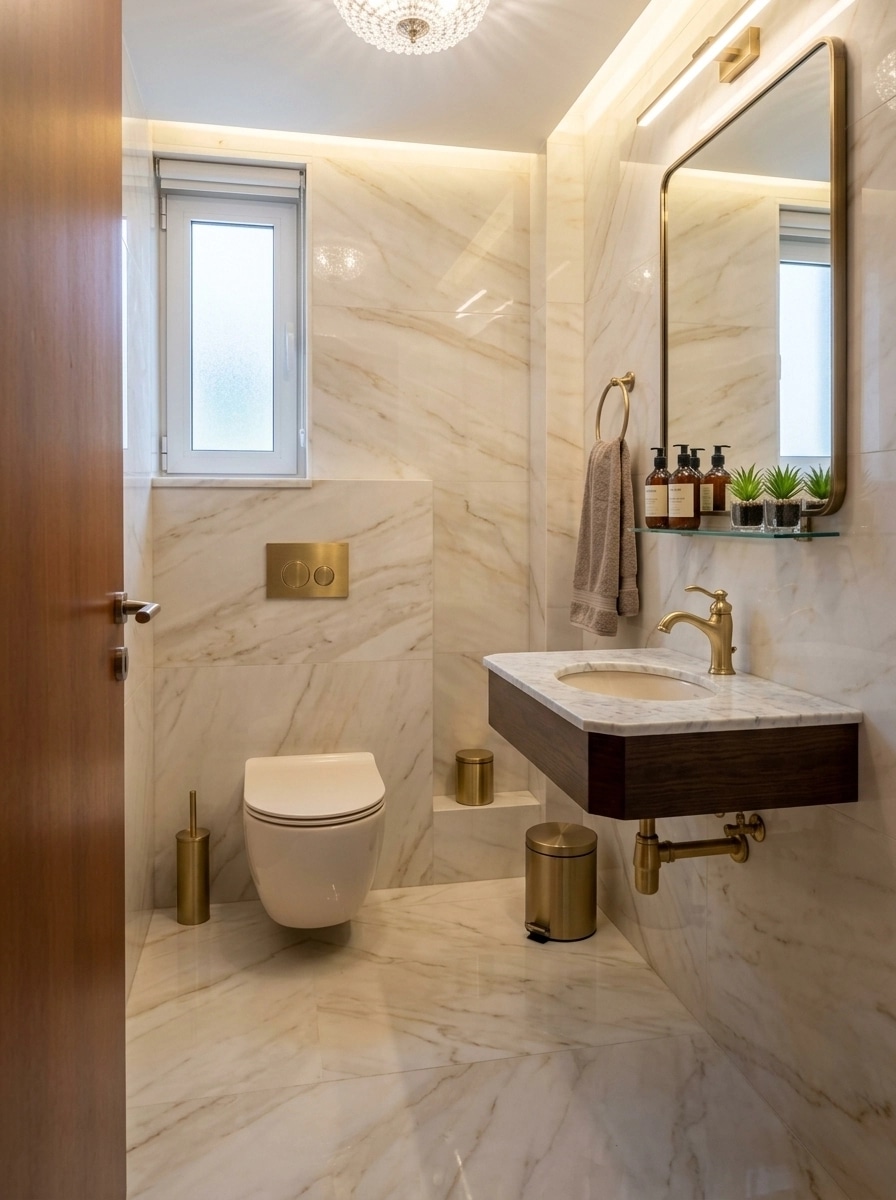 Transitional Bathroom design — interior photo by GenRoom AI
