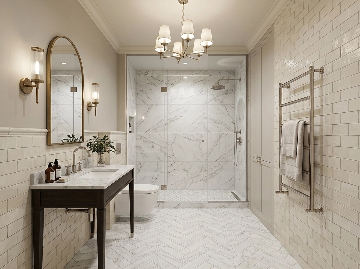 Bathroom interior in Transitional style — photo by GenRoom AI