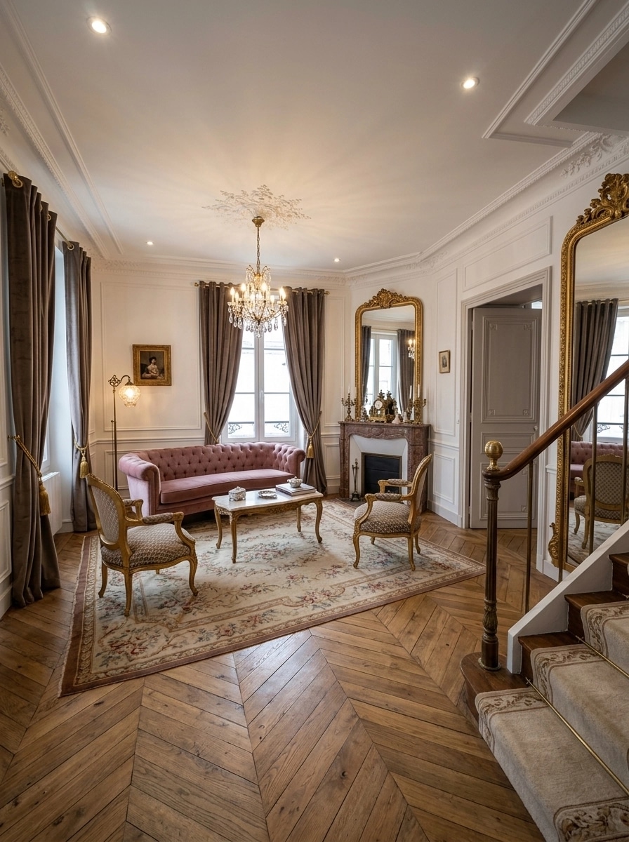 French Parisian Living Room design — interior photo by GenRoom AI
