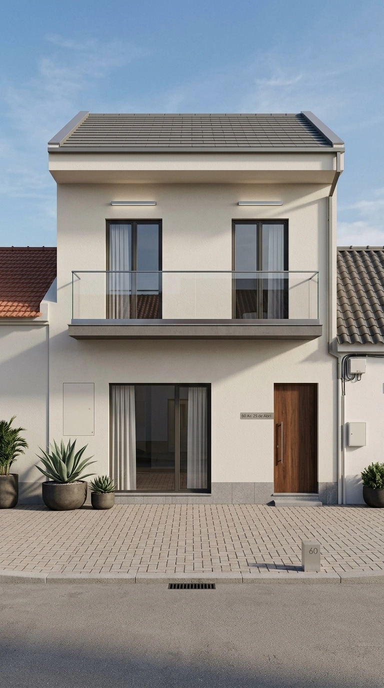 Facade design in Minimalist Facade style — photo by GenRoom AI