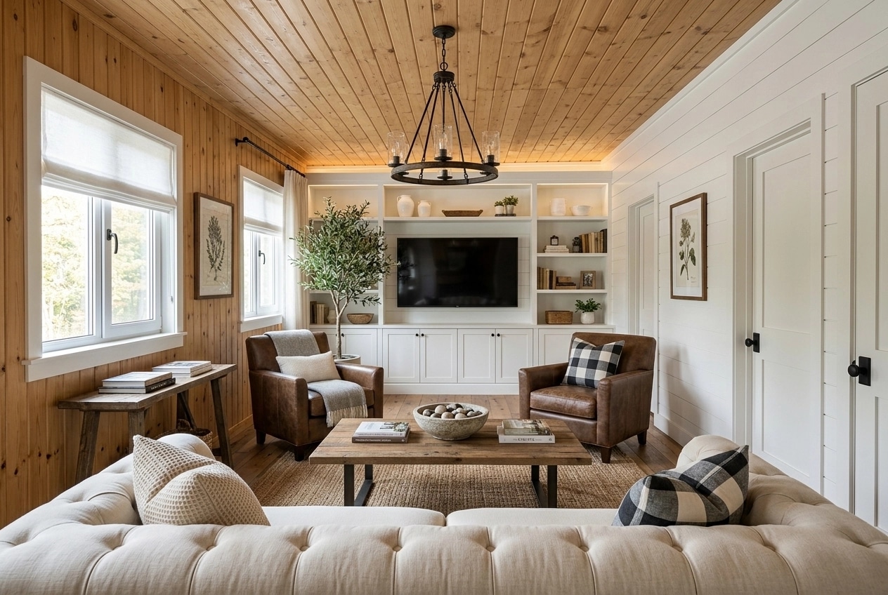 Modern Farmhouse Living Room design — interior photo by GenRoom AI