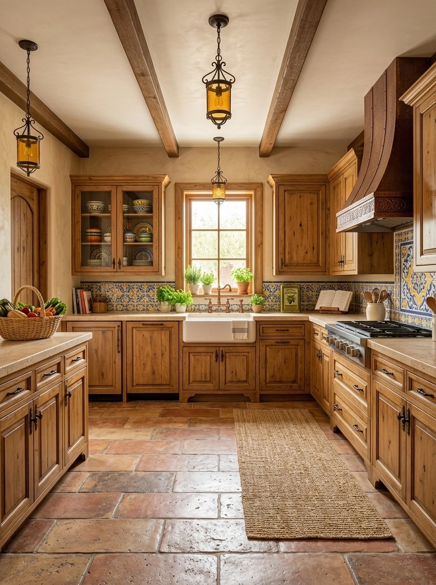 Kitchen interior in Mediterranean style — photo by GenRoom AI