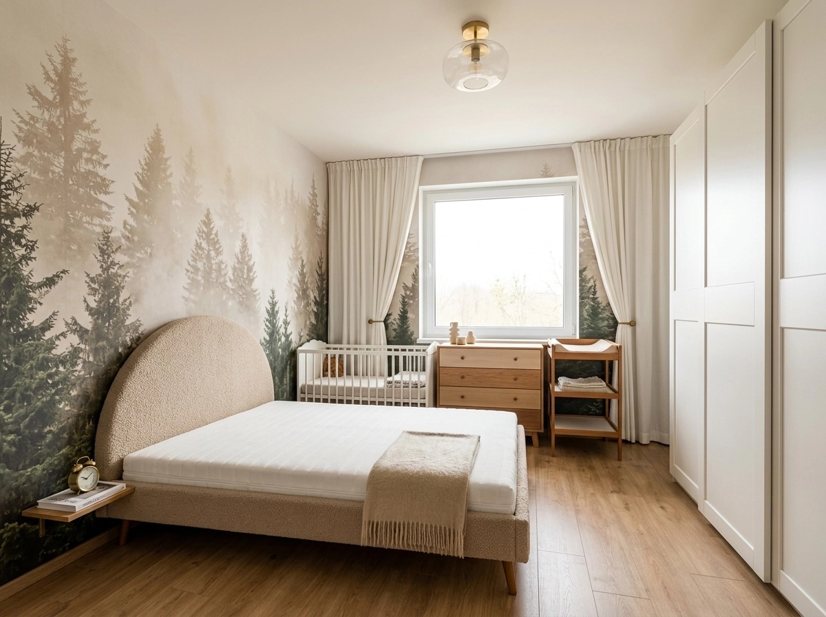 Interior design in Mid-Century Modern style — Bedroom by GenRoom AI