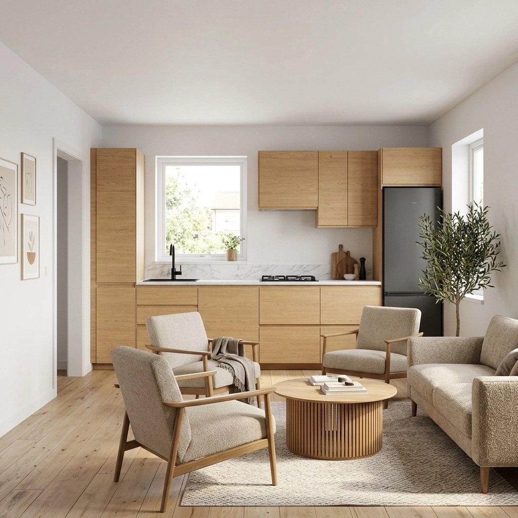 Interior design in Scandinavian style — Living Room by GenRoom AI