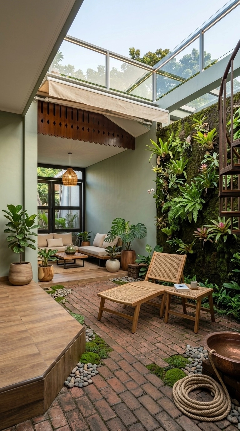 Interior design in Biophilic style — terrace by GenRoom AI