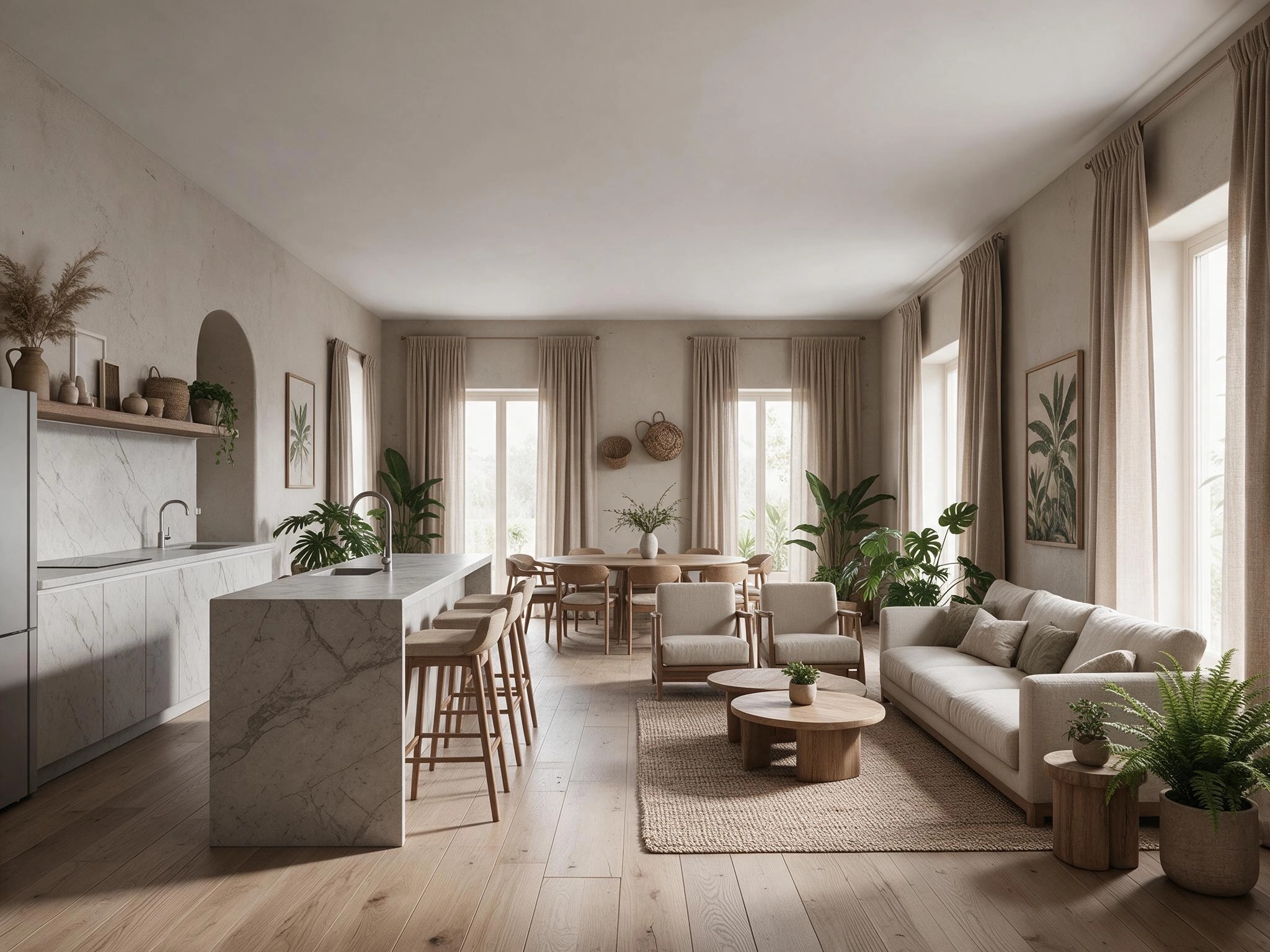 Interior design in Biophilic style — Living Room by GenRoom AI