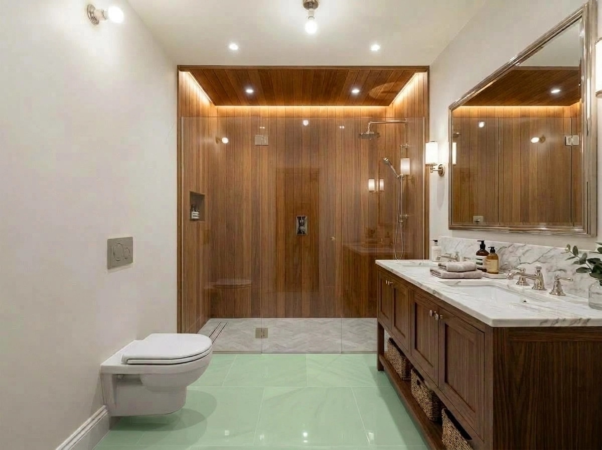 Bathroom interior in Transitional style — photo by GenRoom AI