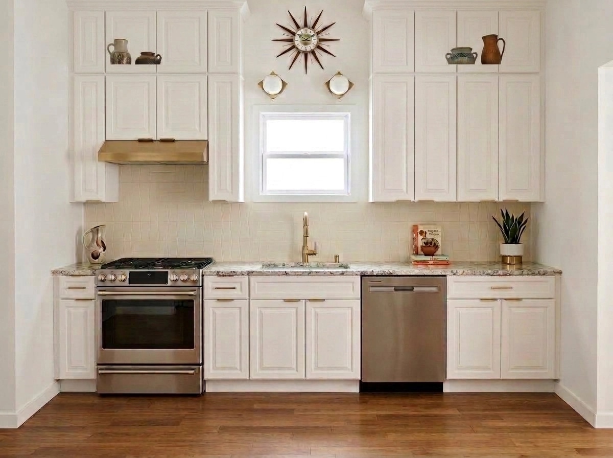 Kitchen interior in Mid-Century Modern style — photo by GenRoom AI