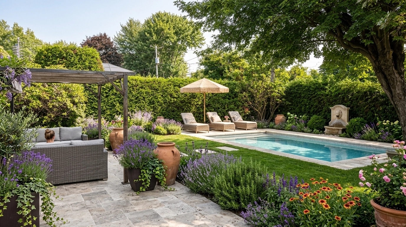 Design paisagístico em estilo Provence Garden — Jardim por GenRoom AI