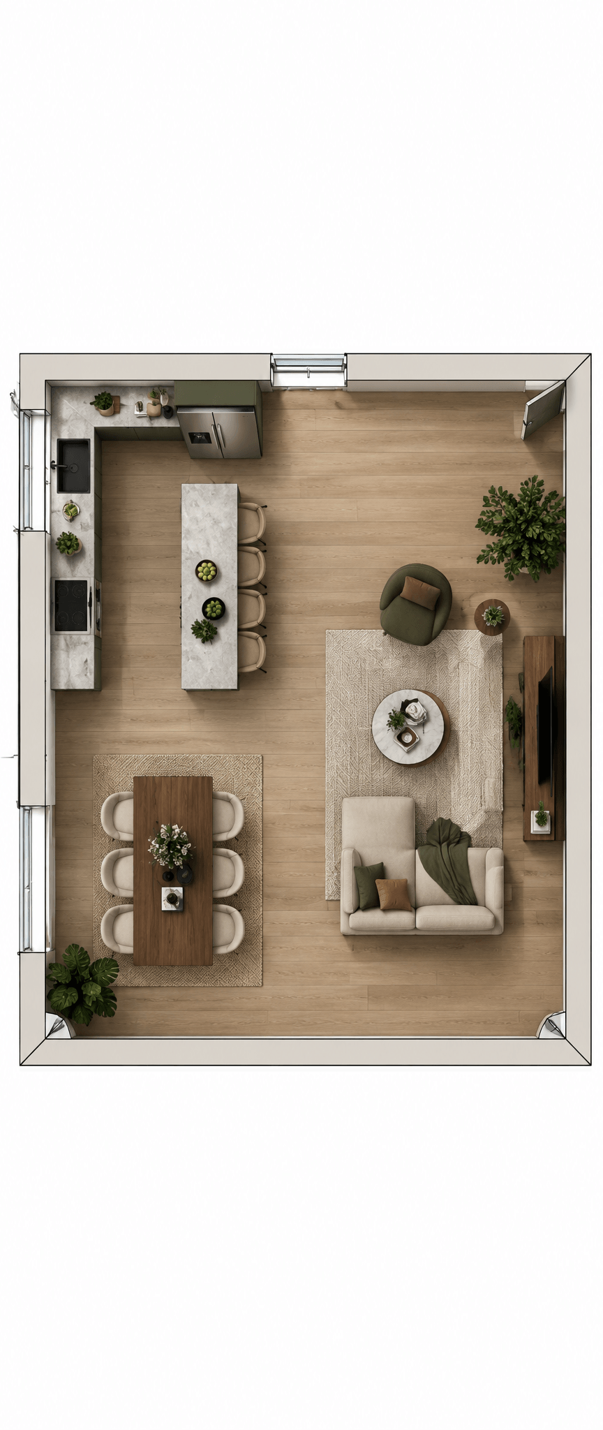 Interior design in Contemporary style — Living Room by GenRoom AI