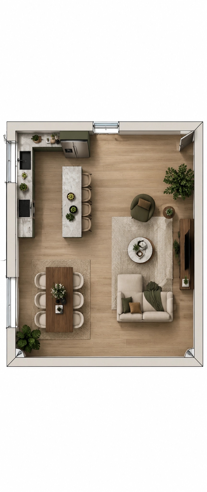 Interior design in Contemporary style — Living Room by GenRoom AI