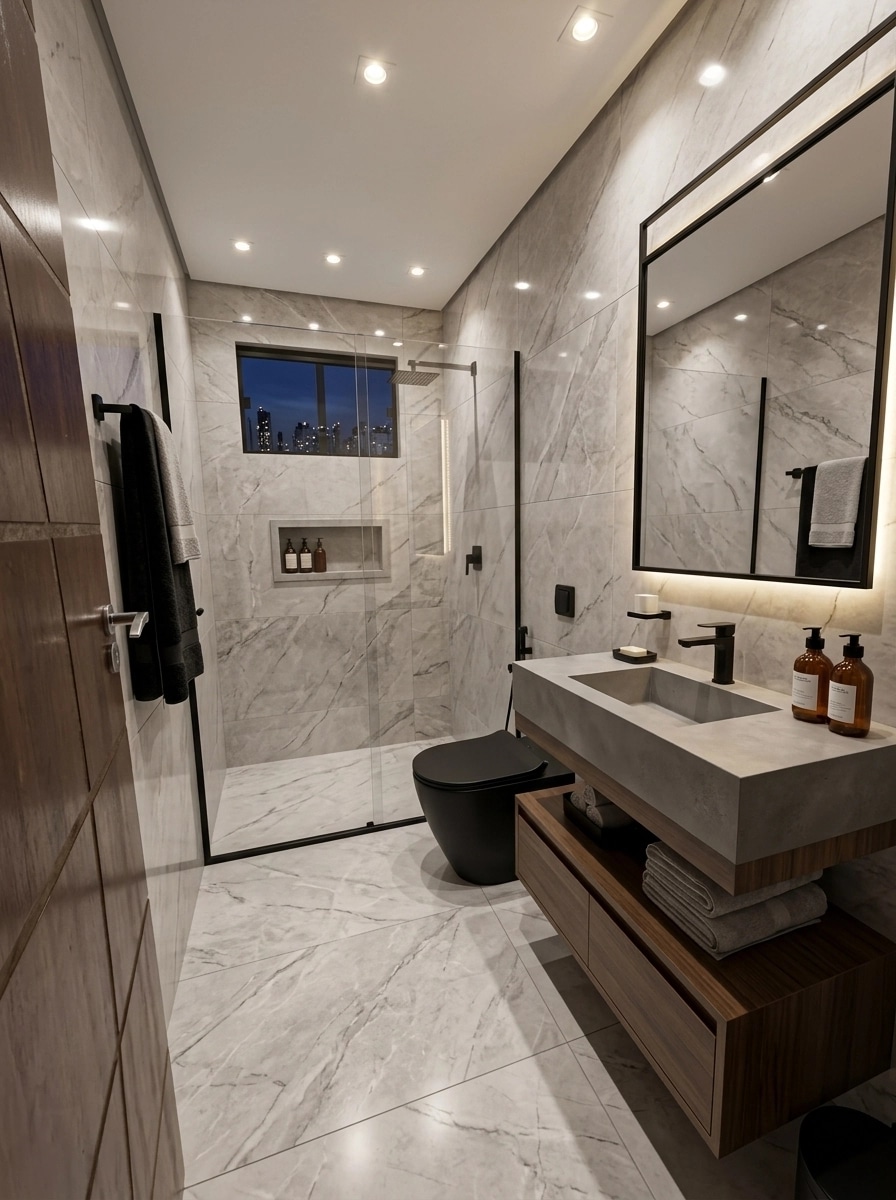 Bathroom interior in Contemporary style — photo by GenRoom AI